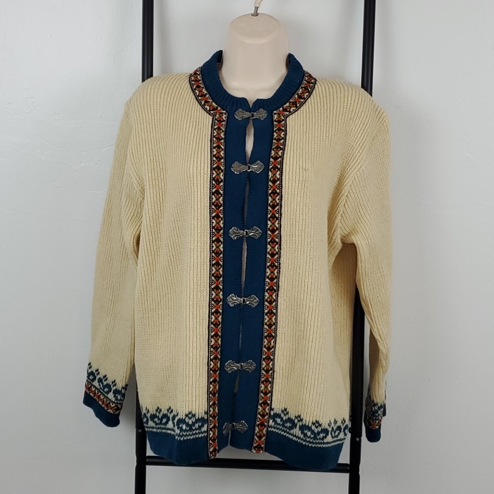 Nordstrikk Wool Cardigan Norway Metal Buttons Oversize S